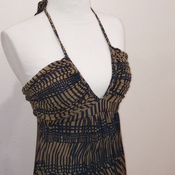 T-Bags Los Angeles Braided Halter Tiger Stripe Maxi Dress - Size S - Picture 3 of 12